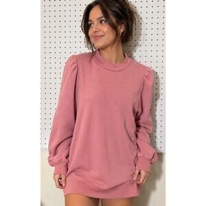 Free People Pink Sweatshirt Tunic Dress. Large/Xlarge